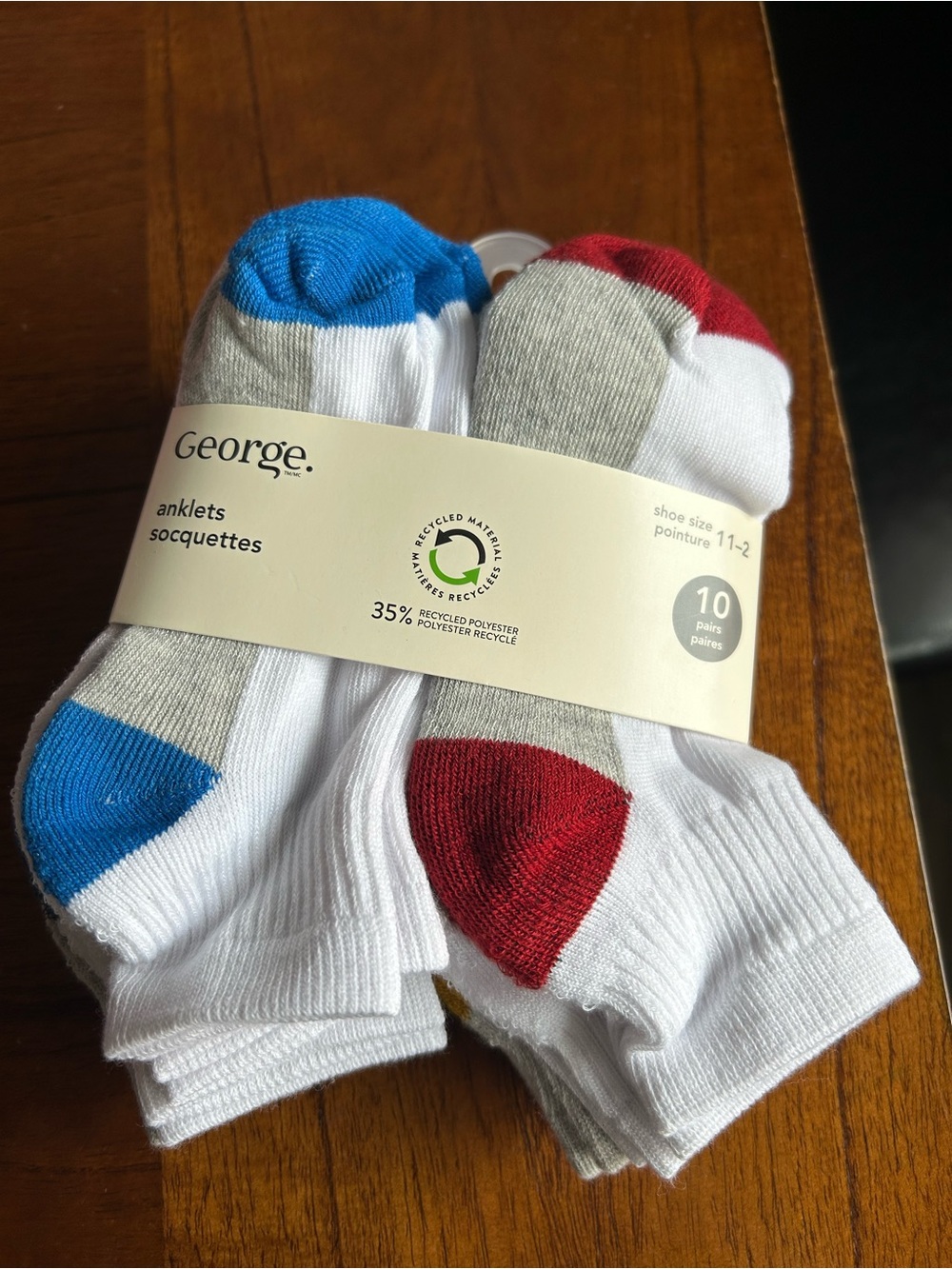 Boys socks size 11-2 George brand 10 pack